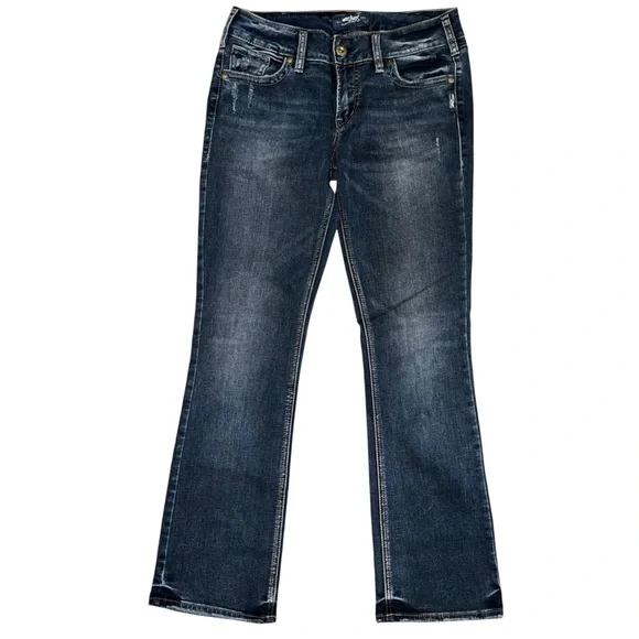 Silver Jeans Suki Slim Boot Jeans Womens 30x31 Dark Wash Mid Rise Stretch - Picture 4 of 8